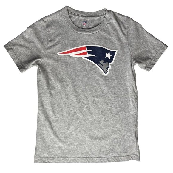NFL New England Patriots Tshirt Boys Small Gray Fanwear Crew Neck - Picture 1 of 7